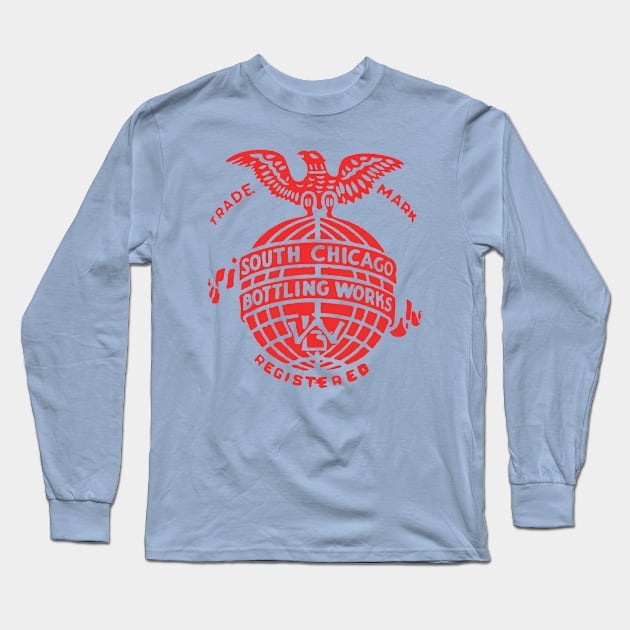 South Chicago Bottling Works Logo - Red Long Sleeve T-Shirt by SeltzerShirts